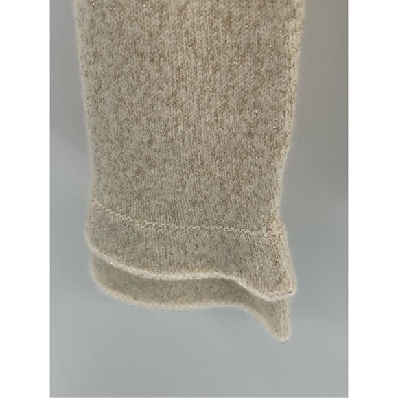 Ann Taylor Sweater Cashmere Women Small Off White Cream Gold Metallic V Neck New - Picture 4 of 13